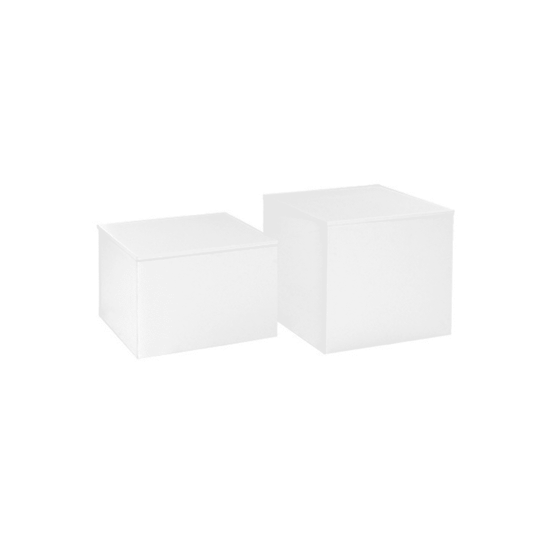 Cube End Table- White